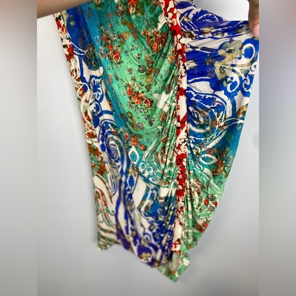 Etro Paisley Printed Ruched Dress Multicolor Viscose IT 42 US 6 Small S Spring - Picture 6 of 13